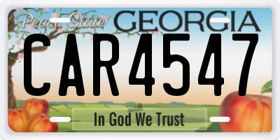 GA license plate CAR4547