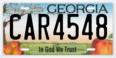 GA license plate CAR4548