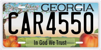 GA license plate CAR4550