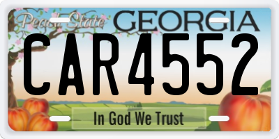 GA license plate CAR4552