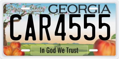 GA license plate CAR4555