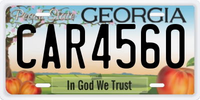 GA license plate CAR4560