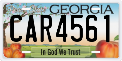 GA license plate CAR4561