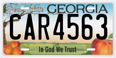 GA license plate CAR4563