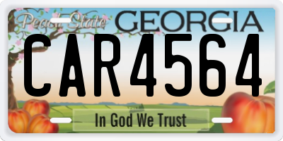 GA license plate CAR4564