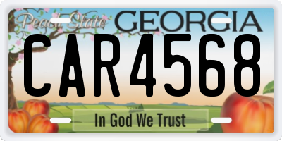 GA license plate CAR4568