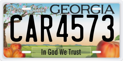 GA license plate CAR4573