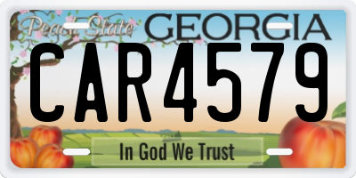 GA license plate CAR4579