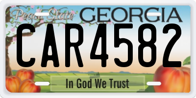 GA license plate CAR4582