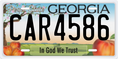 GA license plate CAR4586