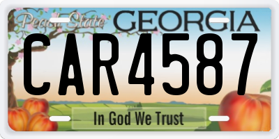 GA license plate CAR4587