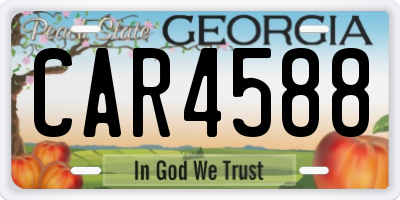 GA license plate CAR4588