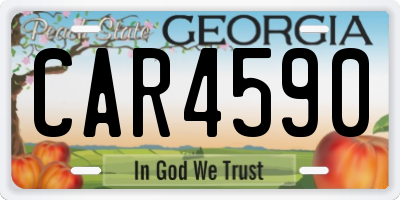 GA license plate CAR4590