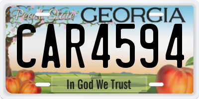 GA license plate CAR4594