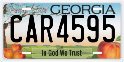 GA license plate CAR4595