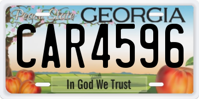 GA license plate CAR4596