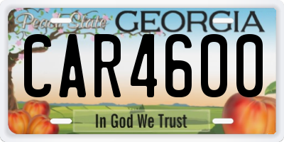 GA license plate CAR4600