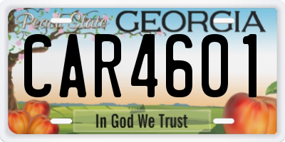 GA license plate CAR4601