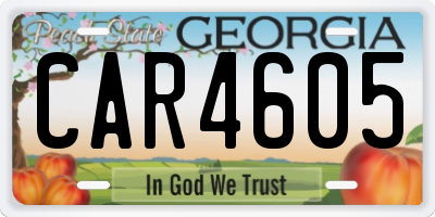 GA license plate CAR4605