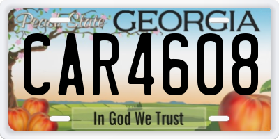 GA license plate CAR4608