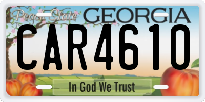 GA license plate CAR4610