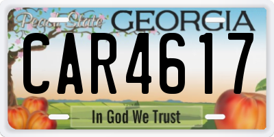 GA license plate CAR4617