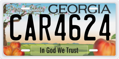 GA license plate CAR4624