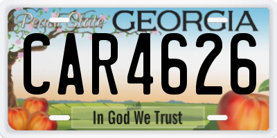 GA license plate CAR4626