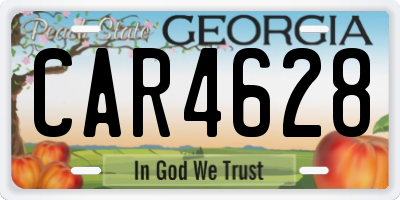 GA license plate CAR4628