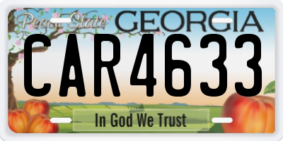 GA license plate CAR4633