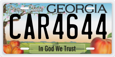 GA license plate CAR4644