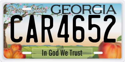 GA license plate CAR4652