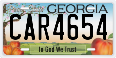 GA license plate CAR4654