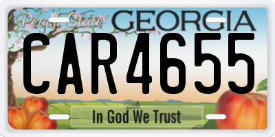 GA license plate CAR4655