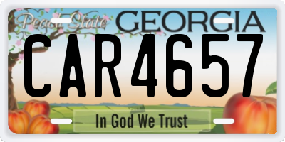 GA license plate CAR4657