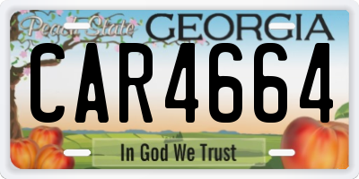 GA license plate CAR4664