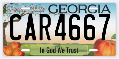 GA license plate CAR4667