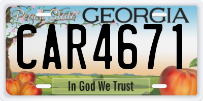 GA license plate CAR4671