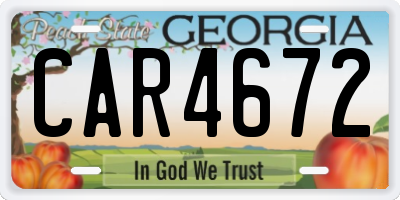 GA license plate CAR4672