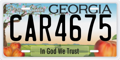 GA license plate CAR4675