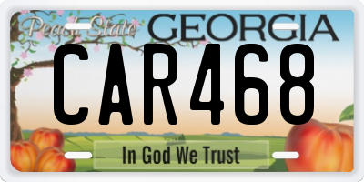 GA license plate CAR468