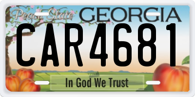 GA license plate CAR4681