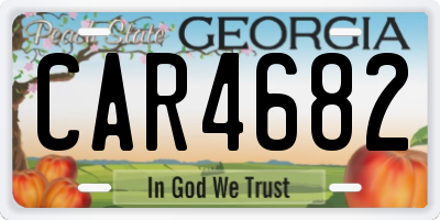 GA license plate CAR4682