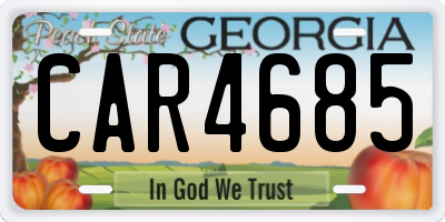 GA license plate CAR4685