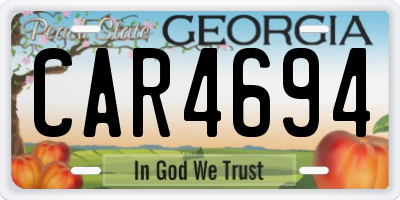 GA license plate CAR4694