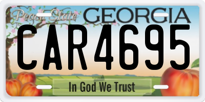 GA license plate CAR4695