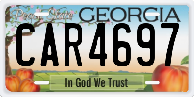 GA license plate CAR4697