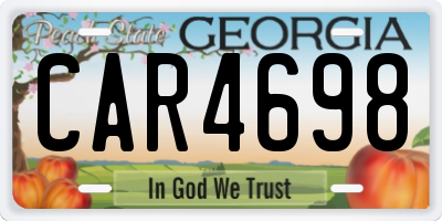 GA license plate CAR4698