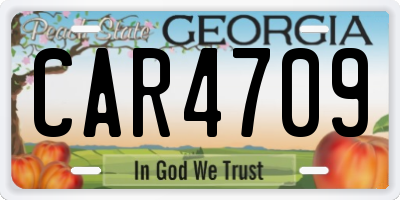 GA license plate CAR4709