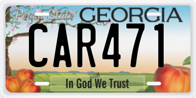 GA license plate CAR471